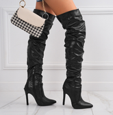 Elastic Over-The-Knee High Boots Heels